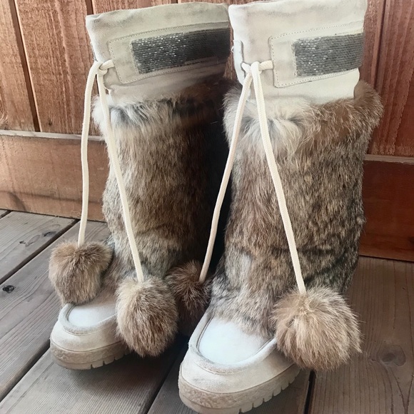 Coach Maryann Tan Rabbit Fur Boots - Picture 2 of 16
